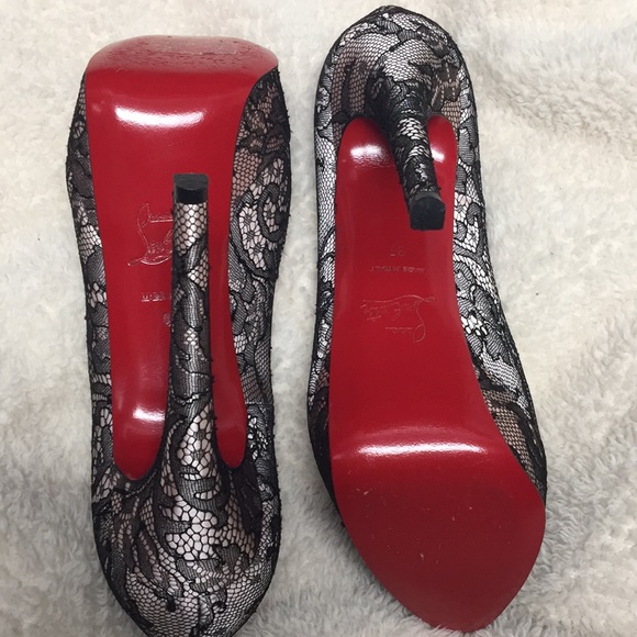 Christian Louboutin satin lace chantilly 37 - Picture 3 of 7
